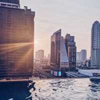 Large infinity pool hotel in Sathorn Bangkok