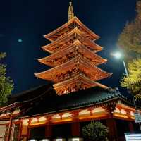 美しくライトアップされた浅草 【浅草寺】
