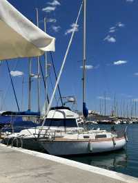 Delicious spot overlooking the marina