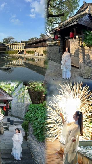 A tranquil hotel in an ancient town, away from the hustle and bustle, perfect for taking photos anytime.