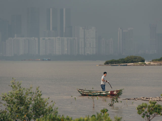 流浮山 魚塘和金蠔