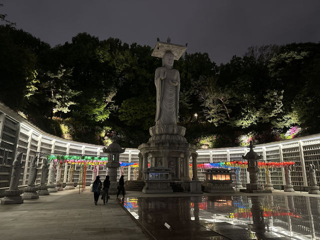 Lanterns and Twilight: My First Night at Bongeunsa Temple