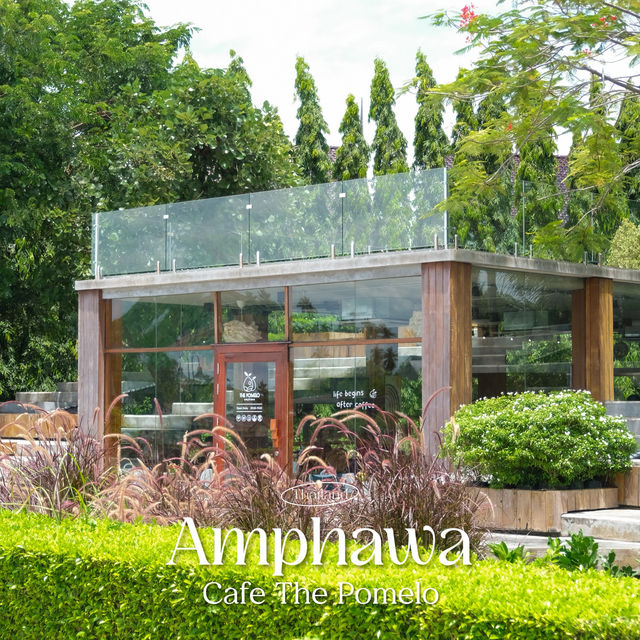 คาเฟ่ริมน้ำสุดชิล วิวสวย บรรยากาศดีต่อใจ #อัมพวา 🍋‍🟩