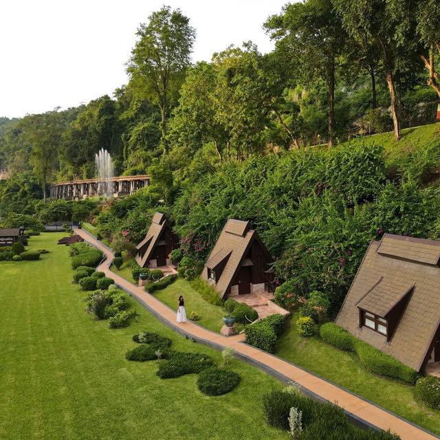 สวนไทรโยครีสอร์ท จ.กาญจนบุรี ⛰️🌳🌿 สวนไทรโยครีสอร์ท จ.กาญจนบุรี ⛰️🌳🌿