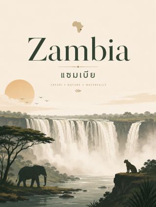 แซมเบีย (Zambia) 🇿🇲🐘💦🦁

ถ้าอยากเที่ยวแอฟริกาแบบ ซาฟารีที่ยังมีความดิบ คนไม่แน่น และได้ใกล้ชิดธรรมชาติ แซมเบียเป็นประเทศที่น่าสนใจมาก

ที่นี่มีทั้ง Victoria Falls, แม่น้ำ Zambezi, South Luangwa, Lower Zambezi และ Kafue และยังเป็นหนึ่งในประเทศบุกเบิกการเที่ยวแบบ Walking Safari อีกด้วย (Zambia Tourism⁠￼)

📍 5 สถานที่ห้ามพลาด

1. Victoria Falls 💦🌈

แลนด์มาร์กอันดับหนึ่งของแซมเบีย และเป็นหนึ่งในน้ำตกที่ยิ่งใหญ่ที่สุดในโลก

Victoria Falls หรือชื่อท้องถิ่น Mosi-oa-Tunya — “The Smoke That Thunders” ตั้งอยู่บนแม่น้ำ Zambezi บริเวณพรมแดนระหว่างแซมเบียกับซิมบับเว

UNESCO ระบุว่าแม่น้ำ Zambezi บริเวณนี้กว้างกว่า 2 กิโลเมตร ก่อนตกลงสู่แนวหุบเขาหินบะซอลต์ และละอองน้ำสามารถมองเห็นได้จากระยะไกลกว่า 20 กิโลเมตร (UNESCO World Heritage Centre⁠￼)

กิจกรรมน่าสนใจ:
💦 เดินชม Victoria Falls
🚁 Scenic Flight / Helicopter
🚣 White-water Rafting
🌅 Sunset Cruise บนแม่น้ำ Zambezi
🪢 Bungee Jumping

ช่วงน้ำมากสุดมักอยู่ประมาณ มีนาคม–เมษายน ส่วนกิจกรรมทางน้ำบางอย่าง เช่น Devil’s Pool จะขึ้นอยู่กับระดับน้ำและมักเปิดในช่วงน้ำต่ำ จึงต้องเช็กสถานะก่อนเดินทาง (Zambia Tourism⁠￼)

เหมาะกับ: คนมาแซมเบียครั้งแรกและสายธรรมชาติ

⸻

2. South Luangwa National Park 🐆🦁

ถ้าจะเลือก Safari เพียงแห่งเดียวในแซมเบีย South Luangwa เป็นตัวเลือกที่โดดเด่นมาก

อุทยานมีพื้นที่ประมาณ 9,050 ตร.กม. โดยแม่น้ำ Luangwa และ Oxbow Lagoons เป็นแหล่งน้ำสำคัญ ทำให้สัตว์จำนวนมากมารวมตัวอยู่ในพื้นที่

พบสัตว์ได้หลากหลาย เช่น

🐆 เสือดาว
🦁 สิงโต
🐘 ช้าง
🐃 ควาย
🦛 ฮิปโป
🦒 ยีราฟ
🦓 ม้าลาย

Zambia Tourism ระบุว่ามีสัตว์เลี้ยงลูกด้วยนมประมาณ 60 ชนิดและนกมากกว่า 400 ชนิดในอุทยาน (Zambia Tourism⁠￼)

🚶 ไฮไลต์ที่สุดคือ Walking Safari

South Luangwa เป็นสถานที่ที่ Walking Safari แบบสมัยใหม่ถือกำเนิดขึ้น และยังเป็นหนึ่งในจุดที่มีชื่อเสียงที่สุดสำหรับการออกเดินสำรวจธรรมชาติพร้อมไกด์ (Zambia Tourism⁠￼)

แทนที่จะชมสัตว์จากรถเพียงอย่างเดียว จะได้เรียนรู้ทั้ง

🐾 รอยเท้าสัตว์
🌿 พืชและระบบนิเวศ
🦅 นก
🦒 พฤติกรรมสัตว์
🌍 รายละเอียดเล็ก ๆ ของธรรมชาติ

เหมาะกับ: คนที่เคย Safari มาแล้วและอยากได้ประสบการณ์ลึกขึ้น

⸻

3. Lower Zambezi National Park 🛶🐘

อีกหนึ่งซาฟารีที่มีเสน่ห์ไม่เหมือนที่อื่น เพราะสามารถชมสัตว์จาก แม่น้ำ Zambezi

พื้นที่ส่วนใหญ่ของสัตว์จะกระจุกตัวอยู่ตาม Valley Floor และริมแม่น้ำ มีทั้งช้าง ควาย สิงโต และเสือดาว โดยบางช่วงสามารถพบฝูงช้างขนาดใหญ่ริมแม่น้ำได้ (Zambia Tourism⁠￼)

กิจกรรมเด่นคือ

🛶 Canoe Safari
🚤 Boat Safari
🦁 Game Drive
🚶 Walking Safari
🎣 Fishing

การพาย Canoe ผ่านช่องน้ำของ Zambezi พร้อมชมช้าง ฮิปโป และนกริมฝั่ง เป็นหนึ่งในประสบการณ์ที่เป็นเอกลักษณ์มากของแซมเบีย (Zambia Tourism⁠￼)

ช่วงเหมาะ: ประมาณ กรกฎาคม–ตุลาคม โดย Lodge และผู้ให้บริการ Canoe หลายแห่งเปิดประมาณเมษายน–พฤศจิกายน (Zambia Tourism⁠￼)

⸻

4. Kafue National Park 🦁🌾

สาย Safari ที่อยากได้พื้นที่กว้างและนักท่องเที่ยวไม่หนาแน่นมาก ควรดู Kafue

Kafue มีพื้นที่ประมาณ 22,400 ตร.กม. เป็นอุทยานแห่งชาติที่เก่าแก่และใหญ่ที่สุดของแซมเบีย และเป็นหนึ่งในพื้นที่อนุรักษ์ขนาดใหญ่ของแอฟริกา (Zambia Tourism⁠￼)

บริเวณที่โด่งดังที่สุดคือ Busanga Plains ทุ่งกว้างตามฤดูกาลทางตอนเหนือของอุทยาน

มีโอกาสพบ

🦁 สิงโต
🐆 เสือดาว
🐕 African Wild Dog
🐆 เสือชีตาห์
🐃 ควาย
🦌 Red Lechwe
🐘 ช้าง

Busanga Plains มีชื่อเสียงเรื่องสิงโต ฝูง Red Lechwe และสัตว์กินพืชจำนวนมาก ส่วน Kafue เป็นหนึ่งในพื้นที่สำคัญของเสือชีตาห์และ African Wild Dog ในแซมเบีย (Zambia Tourism⁠￼)

ช่วงเหมาะ: มิถุนายน–ตุลาคม โดยช่วงเปียกหลายพื้นที่เข้าถึงยากกว่า (Zambia Tourism⁠￼)

⸻

5. Kasanka National Park 🦇🌳

สถานที่นี้แตกต่างจาก Safari แบบทั่วไปอย่างชัดเจน

ช่วงประมาณ ตุลาคม–ธันวาคม ฝูง Straw-coloured Fruit Bats หลายล้านตัว จะเดินทางเข้ามารวมตัวในป่าของ Kasanka

Zambia Tourism ประเมินว่าการรวมตัวอาจอยู่ราว 10 ล้านตัว และเรียกปรากฏการณ์นี้ว่าเป็นหนึ่งในการอพยพของสัตว์เลี้ยงลูกด้วยนมครั้งใหญ่ที่สุดในโลก (Zambia Tourism⁠￼)

ช่วงพระอาทิตย์ตก ฝูงค้างคาวจำนวนมหาศาลจะบินออกจากป่าพร้อมกันจนเต็มท้องฟ้า เป็นภาพที่ต่างจาก Safari ทุกแบบ

นอกจากค้างคาวยังพบ

🦌 Sitatunga
🦛 ฮิปโป
🐘 ช้าง
🦅 นกหลากหลายชนิด

เหมาะกับ: Wildlife Photographer และคนที่อยากเห็นปรากฏการณ์ธรรมชาติแปลกตา

🐾 สัตว์เด่นของแซมเบีย

🦁 สิงโต
🐆 เสือดาว
🐘 ช้างแอฟริกา
🐃 ควาย
🦛 ฮิปโป
🦒 ยีราฟ
🐕 African Wild Dog
🐆 Cheetah
🦇 Fruit Bat

จุดแข็งของแซมเบียคือสามารถเลือก Safari ได้หลายแบบ ตั้งแต่ Game Drive, Night Drive, Walking Safari ไปจนถึง Canoe Safari

🍽️ ของกินที่ควรลอง

🌽 Nshima — แป้งข้าวโพดต้ม อาหารหลักของแซมเบีย
🥬 Ifisashi — ผักปรุงกับซอสถั่วลิสง
🐟 Kapenta — ปลาตัวเล็ก นิยมทอดหรือปรุงเป็นกับข้าว
🥩 Village Chicken — ไก่ปรุงแบบพื้นเมือง
🐟 Bream / Tilapia — พบมากตามพื้นที่ทะเลสาบและแม่น้ำ
🥜 Groundnut Stew — สตูว์ถั่วลิสง

☀️ ช่วงน่าเที่ยว

แซมเบียมีฤดูกาลหลักประมาณ 3 ช่วง

🌧️ พฤศจิกายน–เมษายน — ร้อนและมีฝน ธรรมชาติเขียว แต่บางถนนเดินทางยาก
🌤️ พฤษภาคม–สิงหาคม — แห้งและอากาศเย็นกว่า
☀️ สิงหาคม–พฤศจิกายน — ร้อนและแห้ง (Zambia Tourism⁠￼)

ถ้าเน้น Safari ช่วงคลาสสิกคือประมาณ กรกฎาคม–ตุลาคม เพราะพืชบางลงและสัตว์มารวมตัวใกล้แหล่งน้ำ ทำให้มองเห็นง่ายขึ้น (Zambia Tourism⁠￼)

ถ้าเน้น Victoria Falls แบบน้ำเยอะ ควรดูช่วงหลังฤดูฝน โดยระดับน้ำจะเปลี่ยนมากตลอดปี

ถ้าเน้น Bat Migration ที่ Kasanka ให้เล็งประมาณ ปลายตุลาคม–ธันวาคม (Zambia Tourism⁠￼)

🗺️ แนะนำจำนวนวัน

ถ้ามาครั้งแรก แนะนำประมาณ 9–12 วัน

Livingstone – 2 คืน
💦 Victoria Falls
↓
✈️
South Luangwa – 3–4 คืน
🐆 Safari + Walking Safari
↓
✈️
Lower Zambezi – 3 คืน
🛶 Canoe + Boat Safari

ถ้ามี 12–16 วัน สามารถเพิ่ม Kafue National Park อีก 3–4 คืน

ส่วน Kasanka เหมาะกับการทำทริปเฉพาะช่วง Bat Migration มากกว่า เพราะอยู่คนละโซนกับเส้น Safari คลาสสิก

🛂 เรื่องวีซ่า

ข้อกำหนดขึ้นอยู่กับสัญชาติและควรตรวจสอบกับ Zambia Department of Immigration ก่อนเดินทาง

สำหรับผู้ถือหนังสือเดินทางไทย ปัจจุบันประเทศไทยอยู่ในรายชื่อสัญชาติที่สามารถขอ Visa on Arrival หรือสมัครออนไลน์ล่วงหน้าได้ (Zambia Immigration⁠￼)

หนังสือเดินทางสำหรับ Visa on Arrival ต้องมีอายุเหลืออย่างน้อย 6 เดือน และมีหน้าว่างอย่างน้อย 3 หน้า ตามข้อมูลของสำนักงานตรวจคนเข้าเมืองแซมเบีย (Zambia Immigration⁠￼)

ถ้าจะเที่ยวทั้ง Zambia + Zimbabwe บริเวณ Victoria Falls ยังมี KAZA UNIVISA ที่อนุญาตให้เดินทางระหว่างสองประเทศตามเงื่อนไข โดยปัจจุบันระบุค่าธรรมเนียม US$50 และมีอายุสูงสุด 30 วัน (Zambia Immigration⁠￼)

📌 Tips ก่อนเที่ยว

· อย่าวาง Safari แค่ 1–2 คืน เพราะระยะทางเดินทางค่อนข้างไกล
· South Luangwa อย่างน้อย 3 คืน จะได้ทั้ง Morning Drive, Night Drive และ Walking Safari
· Lower Zambezi ควรลอง Canoe Safari อย่างน้อยหนึ่งครั้ง
· Victoria Falls ระดับน้ำต่างกันมากในแต่ละเดือน ควรเลือกช่วงตามประสบการณ์ที่ต้องการ
· Game Drive เช้ามืดช่วงมิถุนายน–สิงหาคมอาจหนาว ควรมีเสื้อกันลม
· Safari Camp หลายแห่งเข้าถึงด้วยเครื่องบินเล็ก จึงควรเช็กข้อจำกัดน้ำหนักกระเป๋า
· Kafue มีขนาดใหญ่มาก ไม่ควรพยายามเก็บทุกโซนในครั้งเดียว

✨ สรุป

แซมเบียเหมาะมากสำหรับคนที่อยากได้ Safari แบบดิบและหลากหลาย

💦 Victoria Falls — น้ำตกมหึมาแห่ง Zambezi
🐆 South Luangwa — เสือดาวและ Walking Safari
🛶 Lower Zambezi — Canoe Safari ท่ามกลางสัตว์ป่า
🦁 Kafue — ทุ่งกว้างและนักล่าหลากหลายชนิด
🦇 Kasanka — การอพยพของค้างคาวนับล้านตัว

จุดเด่นที่สุดของประเทศนี้คือไม่ใช่แค่การ “นั่งรถดูสัตว์” แต่สามารถสัมผัสธรรมชาติผ่านการ เดิน พายเรือ ล่องแม่น้ำ และออก Safari ตอนกลางคืน ทำให้ประสบการณ์แตกต่างจากหลายประเทศในแอฟริกาครับ 🇿🇲✨
