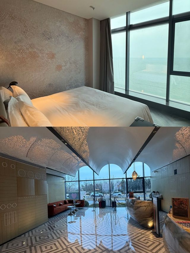 躺在床上看大海不要太舒服了｜煙台英迪格酒店