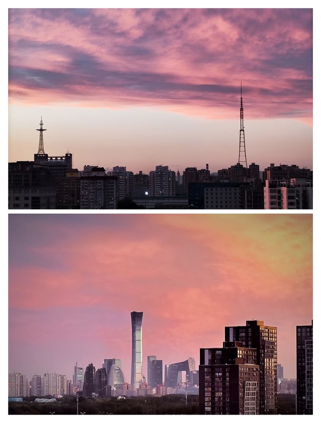北京晚霞美景全記錄：夕陽餘暉下的浪漫時刻