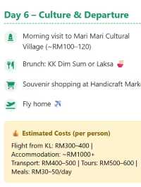 Innovative itinerary | 6D5N Kota Kinabalu (KK) make your holiday like a forever memories!🌴