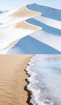 避開人潮!冬日鳴沙山月牙泉,獨享一片銀白秘境