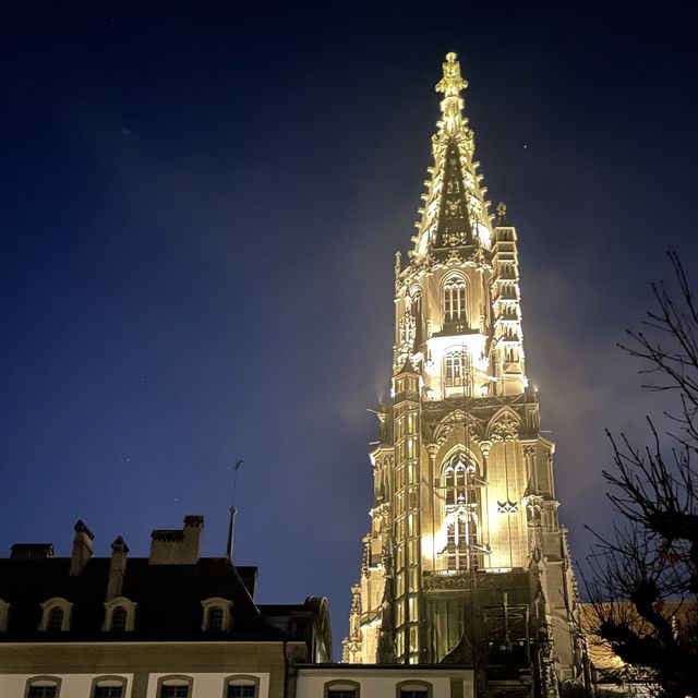 Bern Minster: Gothic Night Elegance