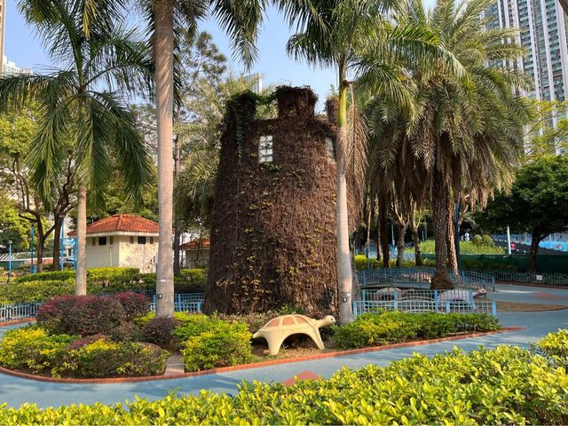 登上瞭望塔可瞭覽公園全景 @ 荃灣公園
