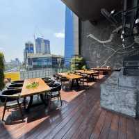Luxury Bangkok Hotel Breakfast buffet with breathtaking view