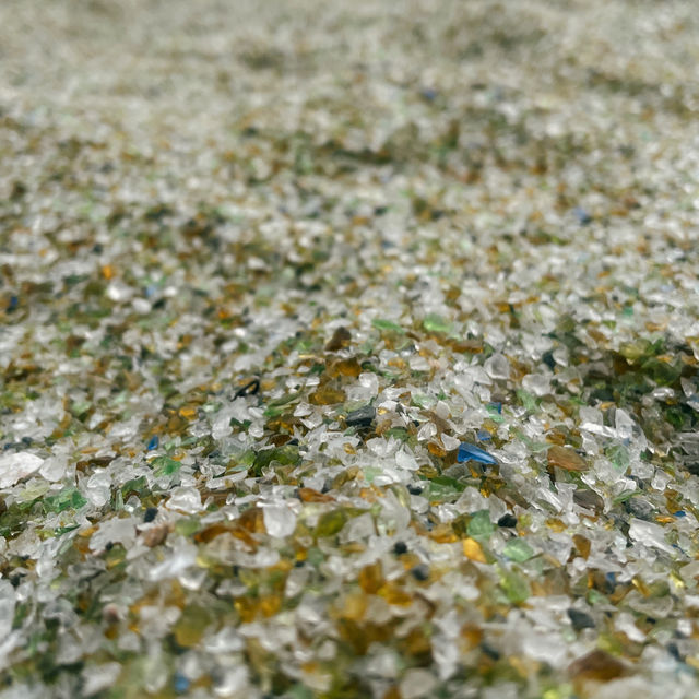 Take a walk at Glass sand beach.