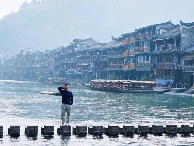 Morning Serenity in Fenghuang Ancient Town: Misty River Magic at Dawn
