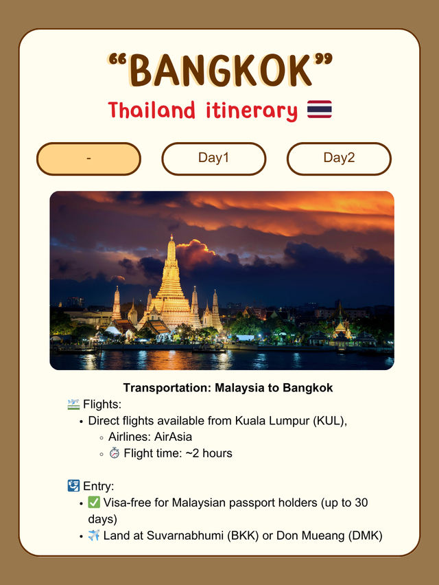 Malaysia to Bangkok