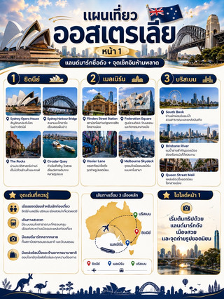 🇦🇺✨ แผนเที่ยวออสเตรเลีย ฉบับครบจบใน 3 หน้า! ✨