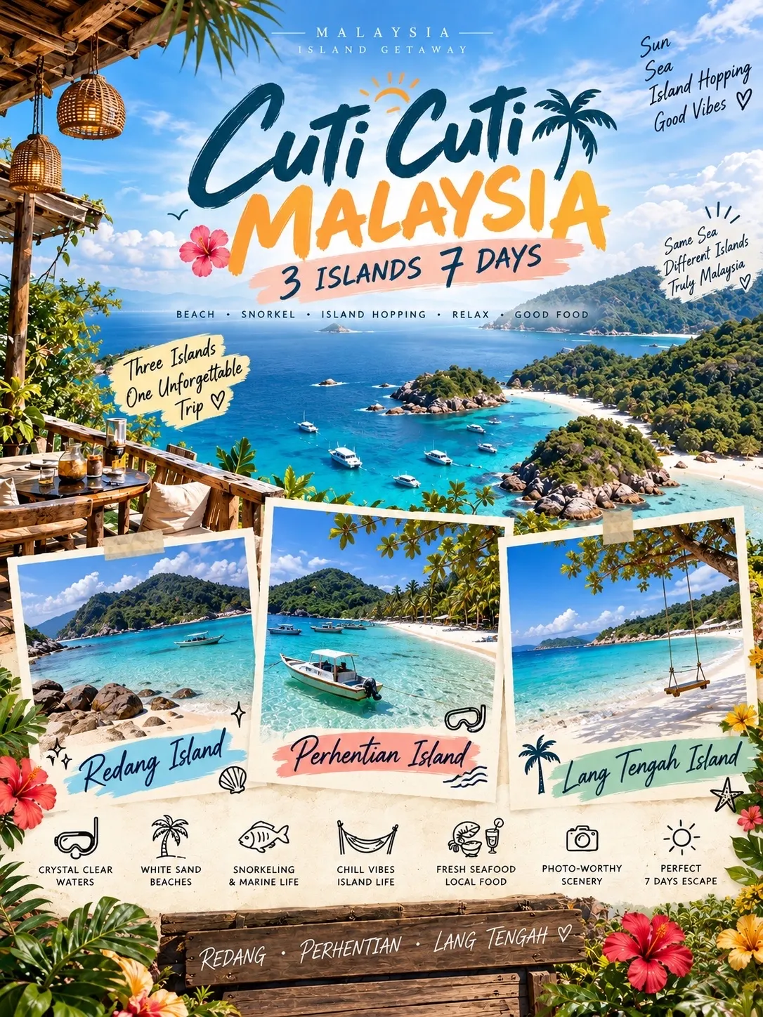 🇲🇾 3 Islands, 7 Days — A Tropical Escape in Malaysia✨ 🐠🥥🏝️