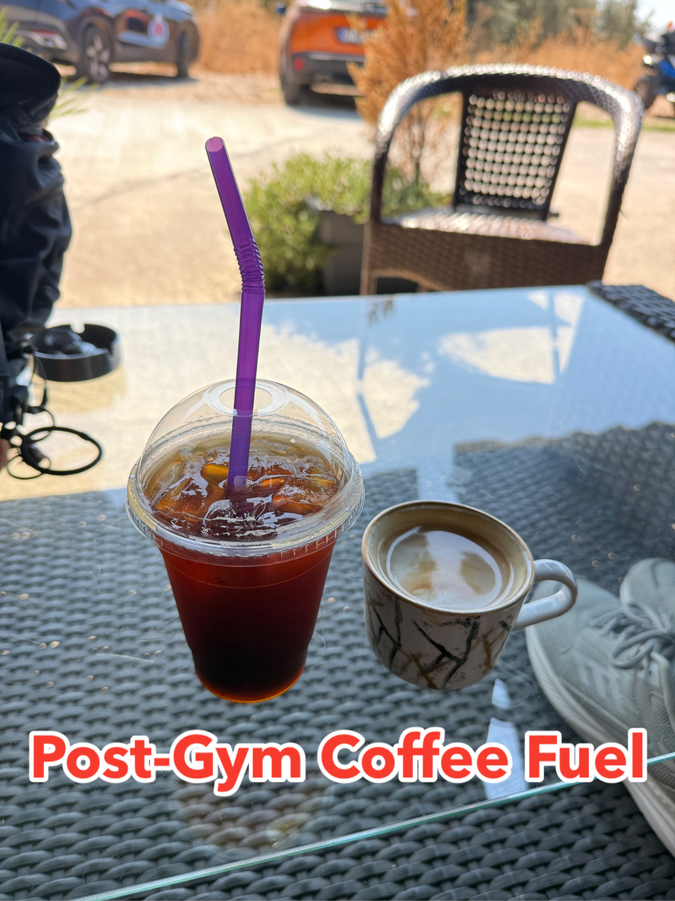 Post-Workout Iced Americano Fuel at Shape Training Club Kalkan