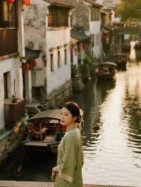 周莊古鎮親子遊！秋日錯峰，帶娃感受江南水鄉的治癒