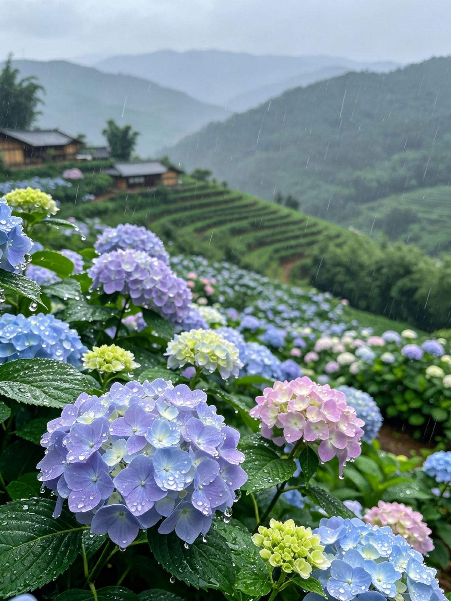 임창 펑칭에서 보물을 발견했어요! 산속에 숨겨진 수국 꽃밭