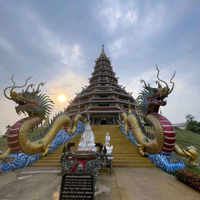 Amazing white Buddha statue with snake 