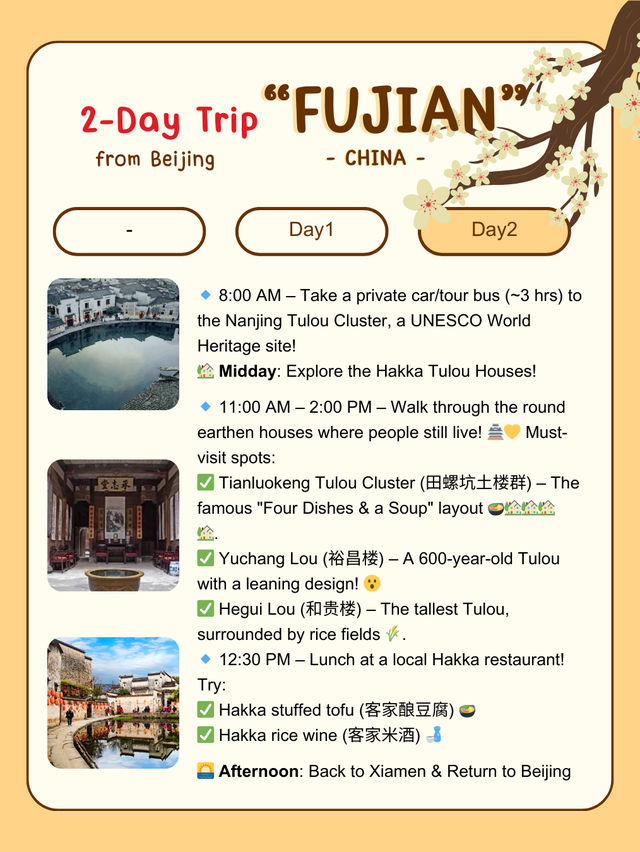 2-Day Fujian Adventure 🏯🌿 from Beijing