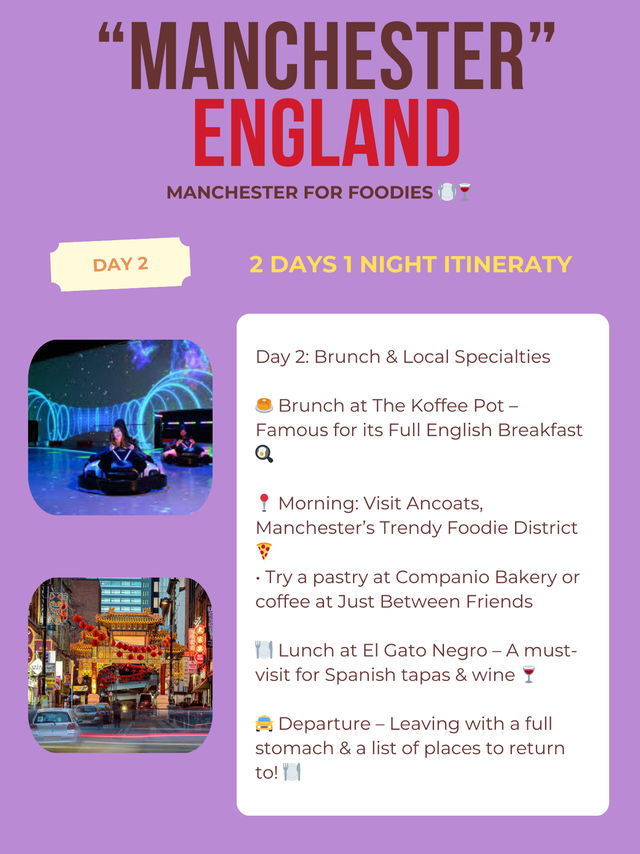 Manchester itinerary for Foodies 🍽️🍷