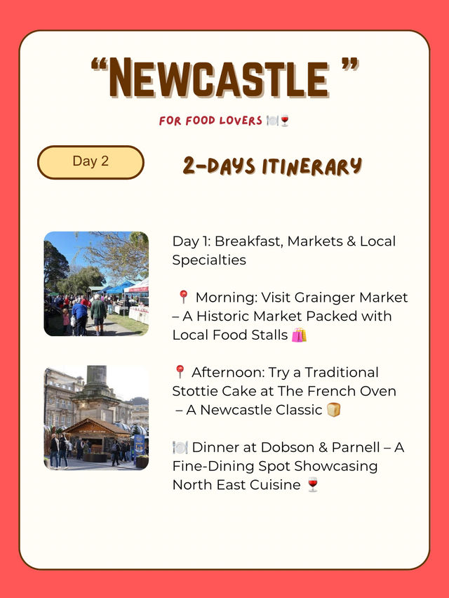 Newcastle itinerary for Food Lovers 🍽️🍷