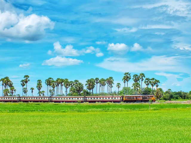 窓の外に広がるペッチャブリーの田園風景が美しすぎた。🌴☀️