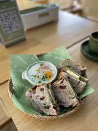 Kaya butter sourdough for breakfast in Penang!
