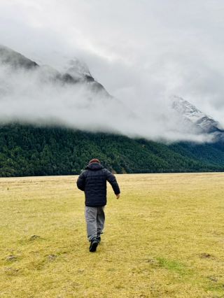 Running through the Eglinton Valley Meadows 