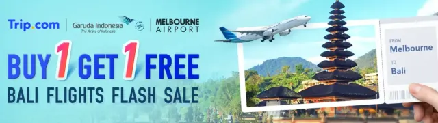 Trip.com Promo Code Australia: BUY 1 GET 1 FREE: BALI FLIGHTS FLASH SALE