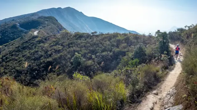 九龍坑山山徑與遠處山嶺