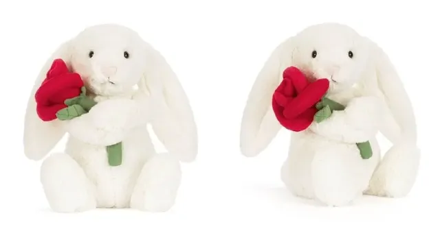 懷抱玫瑰邦尼兔 (Cream Bunny with Rose)