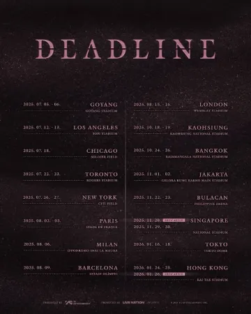 BLACKPINK 演唱會2025 巡演日期