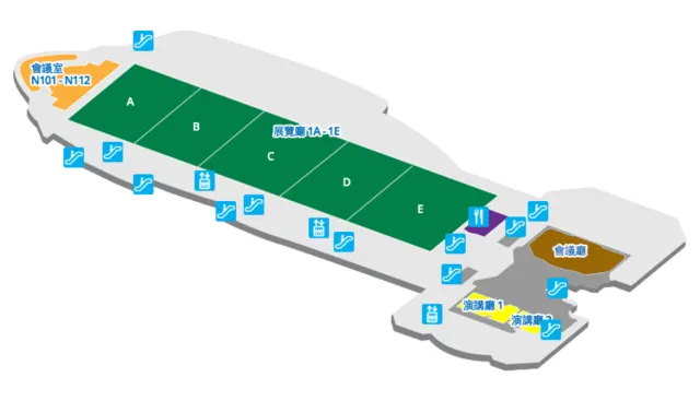 香港會議展覽中心一號展覽廳平面圖
