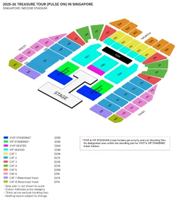 TREASURE Singapore Concert 2026 Seating Map