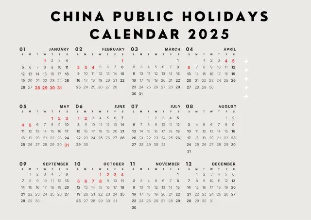 China public holidays calendar 2025
