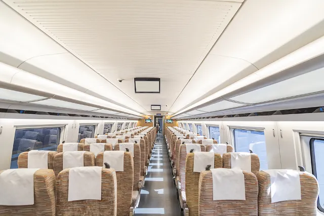 China high speed train interior of a 2nd class car