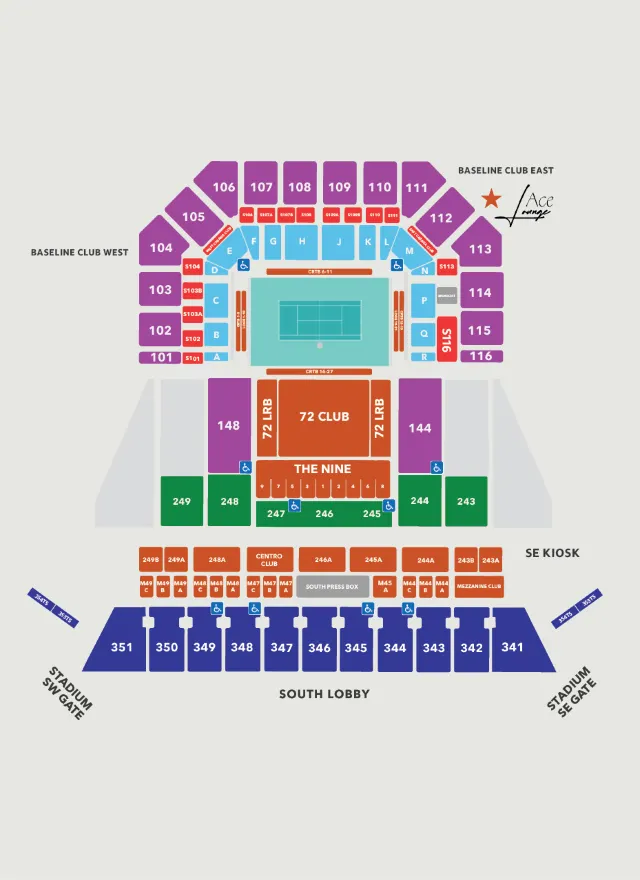 邁阿密網球大師賽座位圖