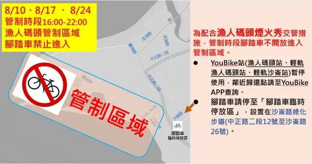 淡水煙火2025 | 腳踏車交通管制