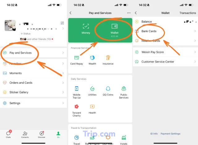 Как привязать карту к WeChat