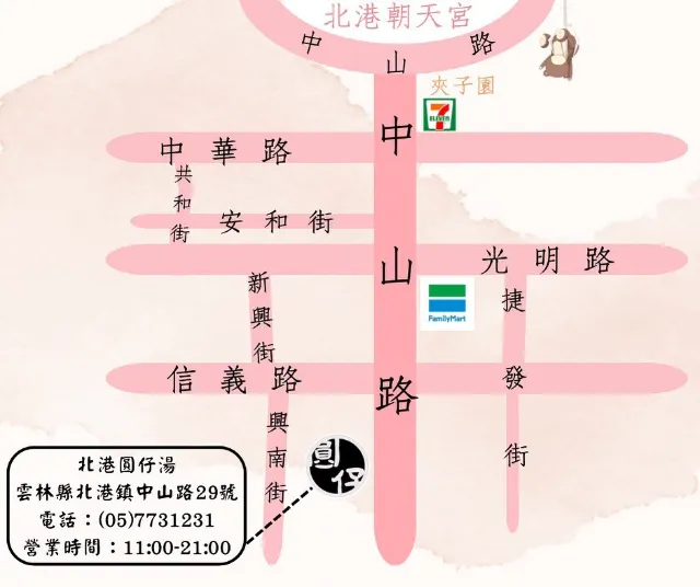 北港圓仔湯地圖