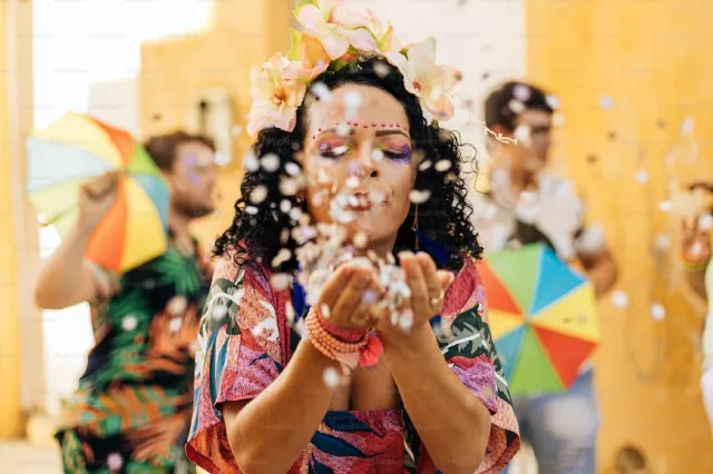 Foule du carnaval de Rio