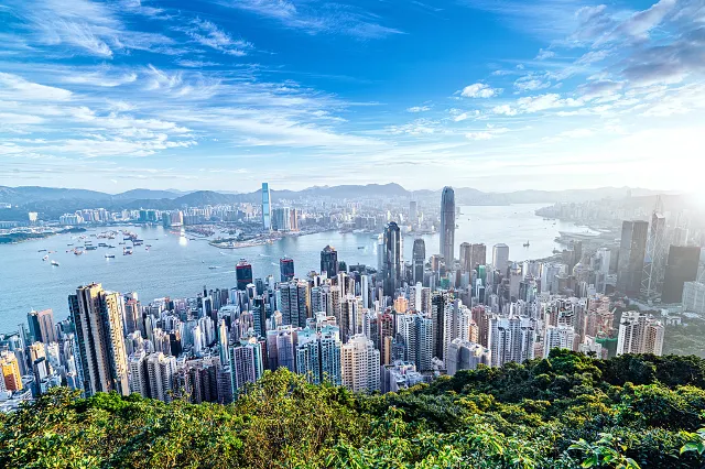 Hong Kong city view from the Victoria Peak