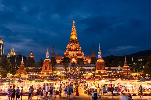 xishuangbanna china  night skyline