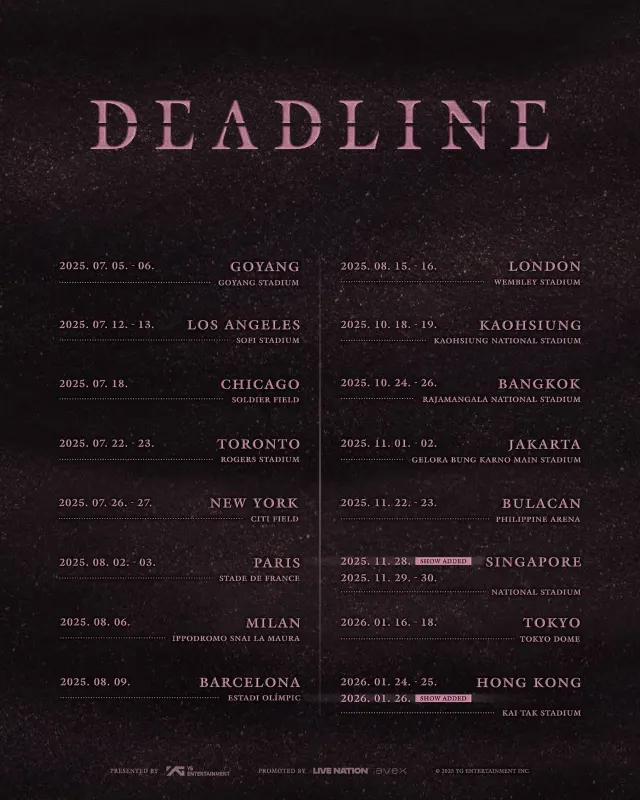 BLACKPINK Concert 2025 Tour Dates