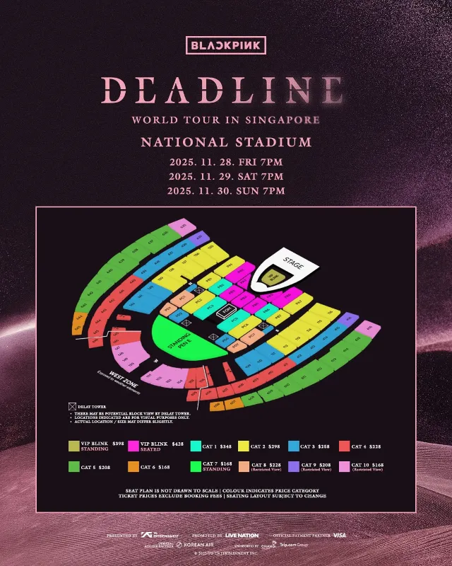 BLACKPINK Concert 2025 Seating map