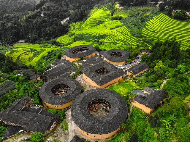 fujian tulou aerial view