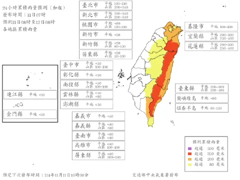 11月11日整體天氣概況